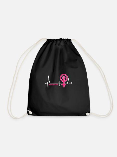 Féminisme Heartbeat - Sac de sport léger - noir