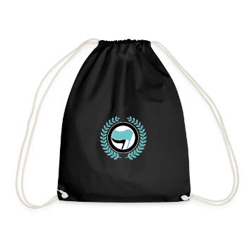 Antifa logo with a wreath - Drawstring Bag - black - Front