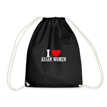 I Love Asian Women I Heart Asians - Turnbeutel - Schwarz - Vorne