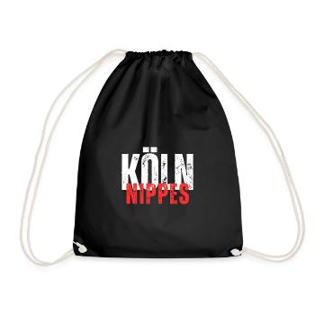 Nippes weiß rot - Turnbeutel - Schwarz - Vorne