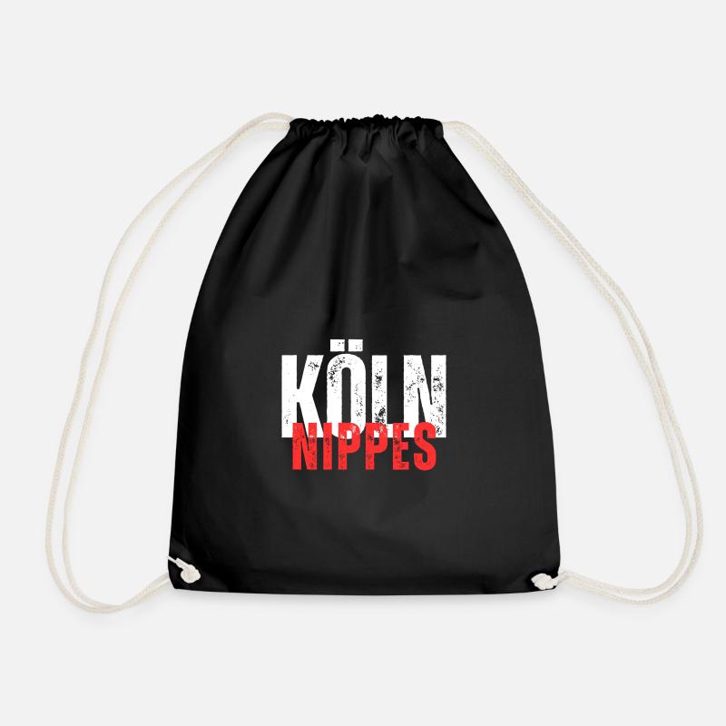 Nippes white red - Drawstring Bag - black