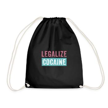 Legalize cocaine cocaine drugs funny party - Drawstring Bag - black - Front