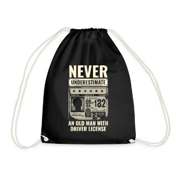 Ne sous-estimez jamais un vieil homme avec un permis de conduire - Sac de sport léger - noir - Devant