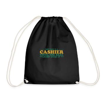 Cashier Register Counter Retail Worker - Turnbeutel - Schwarz - Vorne