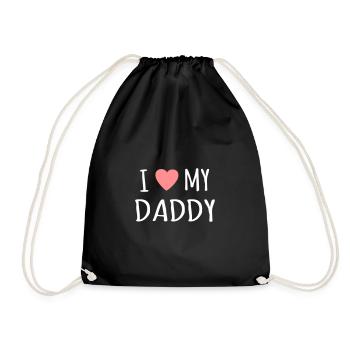 père bébé papa fils fille enfant I love my daddy - Sac de sport léger - noir - Devant