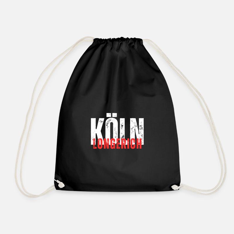 Longerich white red - Drawstring Bag - black