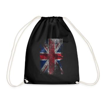 union jack - used look - Turnbeutel - Schwarz - Vorne