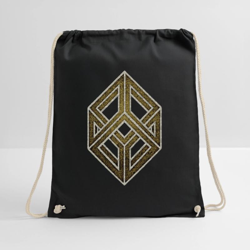 Optical illusion, cube, geometry, mathematics Drawstring Bag