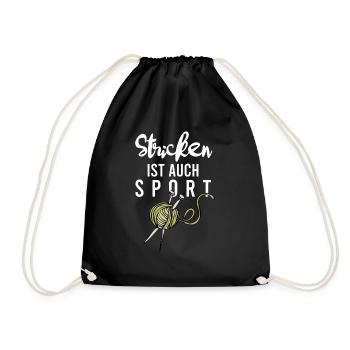 Stricken ist auch Sport - Turnbeutel - Schwarz - Vorne