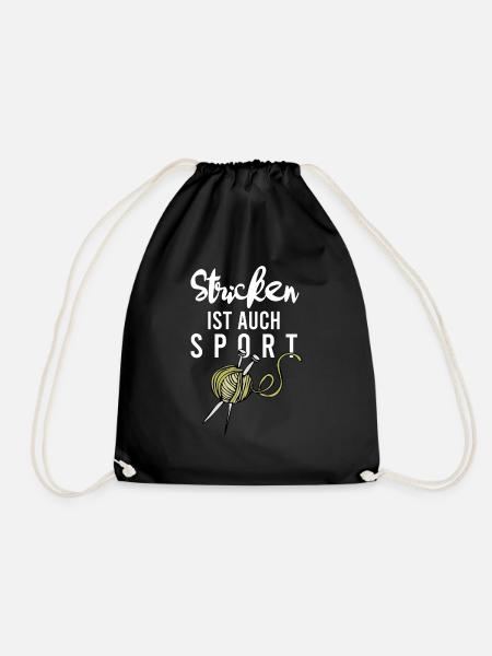 Stricken ist auch Sport - Turnbeutel - Schwarz
