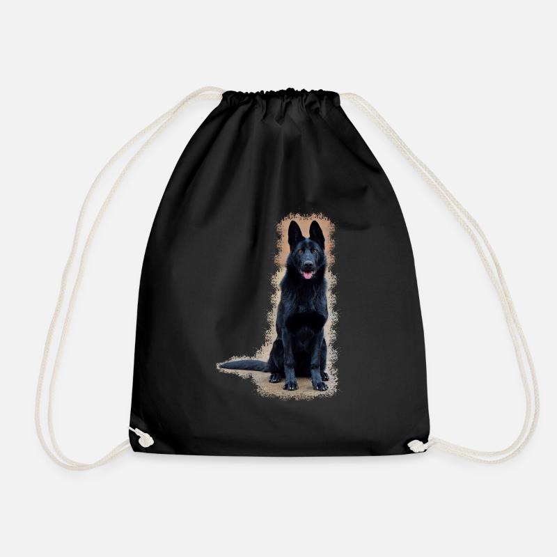Schwarzer Schäferhund - Turnbeutel - Schwarz