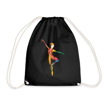 ballerine dansante aux couleurs vives - Sac de sport léger - noir - Devant