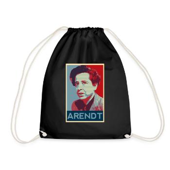 Hannah Arendt Poster - Drawstring Bag - black - Front