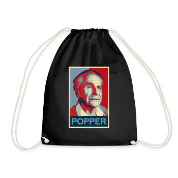 Karl Popper Shirt - Turnbeutel - Schwarz - Vorne