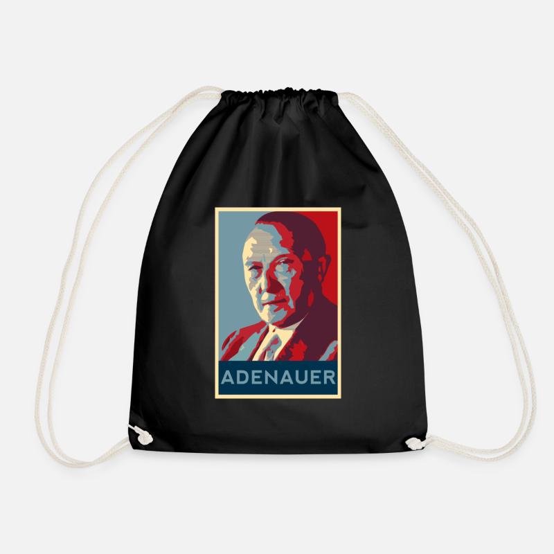 Konrad Adenauer shirt - Drawstring Bag - black
