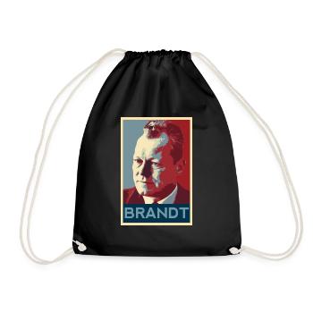 Willy Brandt shirt - Drawstring Bag - black - Front