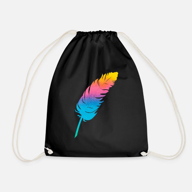 Plume colorée - Sac de sport léger - noir