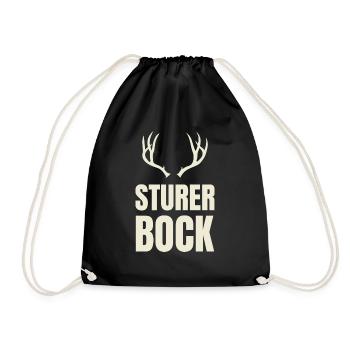 Sturer Bock Geschenk - Turnbeutel - Schwarz - Vorne