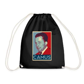 Albert Camus Shirt - Drawstring Bag - black - Front