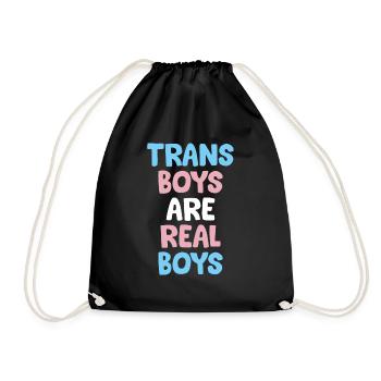 Trans-Jungs sind echte Jungs - Turnbeutel - Schwarz - Vorne