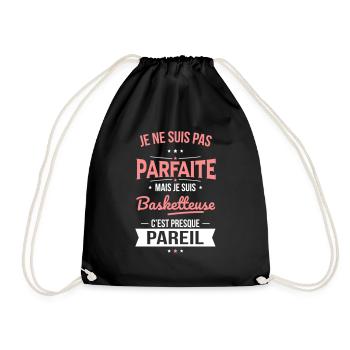 Je ne suis pas parfaite mais je suis basketteuse - Sac de sport léger - noir - Devant