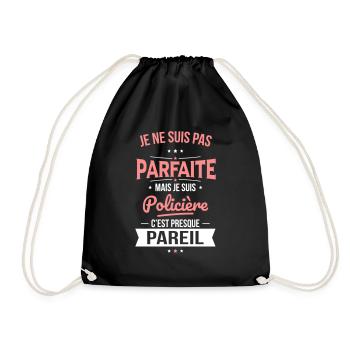 Je ne suis pas parfaite mais je suis policière - Sac de sport léger - noir - Devant