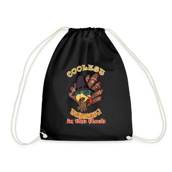 La dinde la plus cool du troupeau Je joyeux Thanksgiving - Sac de sport léger - noir - Devant