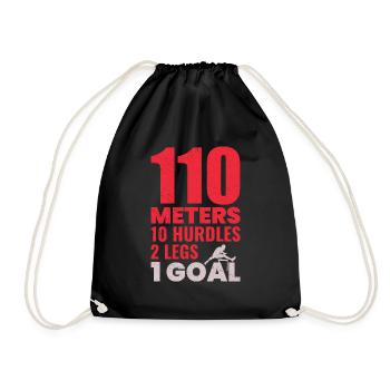 Hurdles Hurdling Hurdler Running Runner Athletes - Drawstring Bag - black - Front