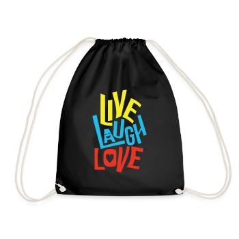 Live Laugh Love - Turnbeutel - Schwarz - Vorne