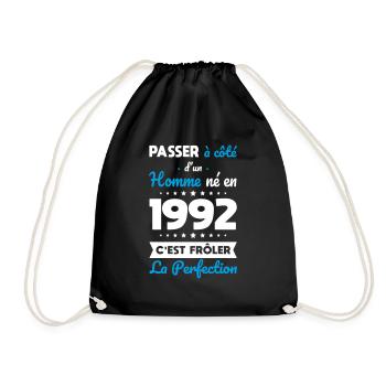 Anniversaire 30 ans - Né en 1992 Perfection - Sac de sport léger - noir - Devant