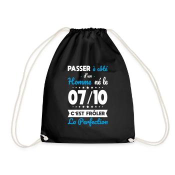 Anniversaire - Né 7 Octobre Frôler perfection - Sac de sport léger - noir - Devant