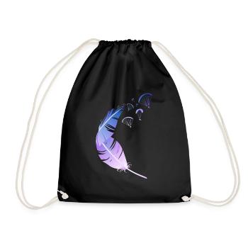 Feather Paragliding blue purple - Drawstring Bag - black - Front