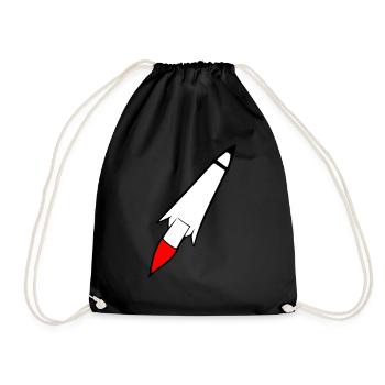 Vecteur de vol spatial spatial de fusée spatiale - Sac de sport léger - noir - Devant