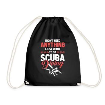 Diving scuba diving - Drawstring Bag - black - Front