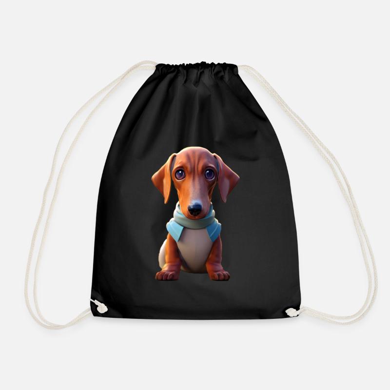 Dachshund Dog - Dachshund - Drawstring Bag - black