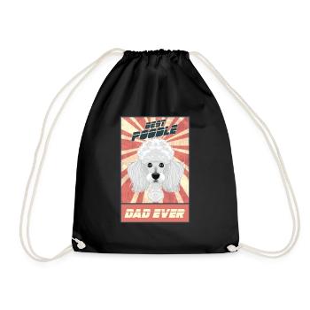 Best Poodle Dad Ever I Poodle Lover - Drawstring Bag - black - Front