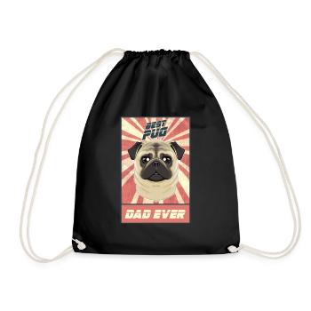 Best Pug Dad Ever I Pug Lover - Turnbeutel - Schwarz - Vorne