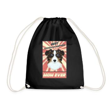 Best Australian Shepherd Mom Ever I Aussie Lover - Drawstring Bag - black - Front