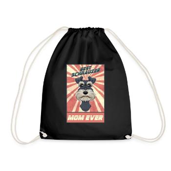 Best Miniature Schnauzer Mom Ever I Schnauzer - Drawstring Bag - black - Front