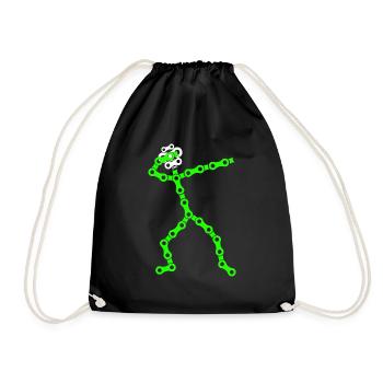 Dabbing bicycle chain, mountain bike - Drawstring Bag - black - Front