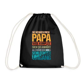 Sie nennen mich Papa - Turnbeutel - Schwarz - Vorne
