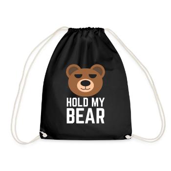 Hold My Bear : Citation de Hold My Beer Pun - Sac de sport léger - noir - Devant