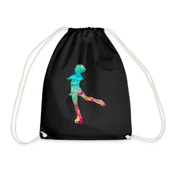 Eiskunstlauf PopArt - Turnbeutel - Schwarz - Vorne