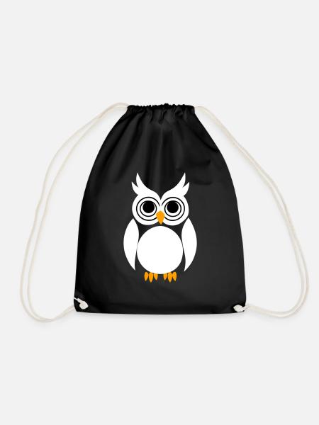 Owl View - Drawstring Bag - black