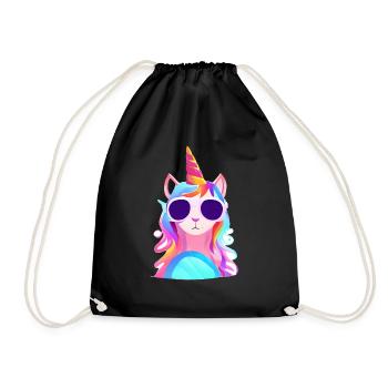 Unicorn Unicorn Mythical Animal Unicorns Girl - Drawstring Bag - black - Front