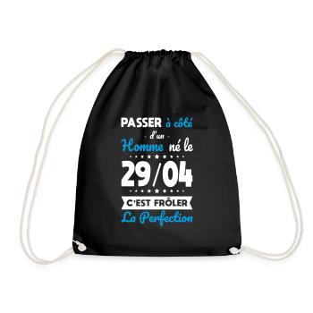 Anniversaire - Né le 29 Avril Frôler perfection - Sac de sport léger - noir - Devant