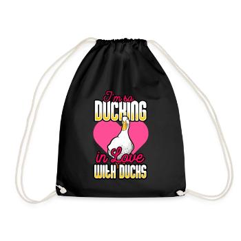 Ducks - I'm So Ducking In Love With Ducks - Drawstring Bag - black - Front