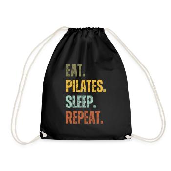 EAT PILATES SLEEP REPEAT - Drawstring Bag - black - Front