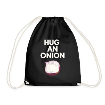 HUG AN ONION - Drawstring Bag - black - Front