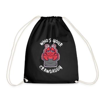Who's Your Crawdaddy Kawaii Crawfish Boil - Drawstring Bag - black - Front